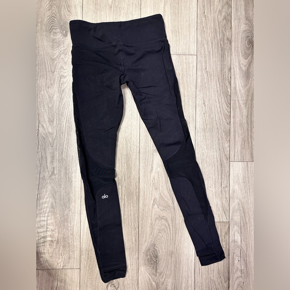 ALO LEGGINGS - 2 pairs - mesh legging - 28” over the heel, 23” - black